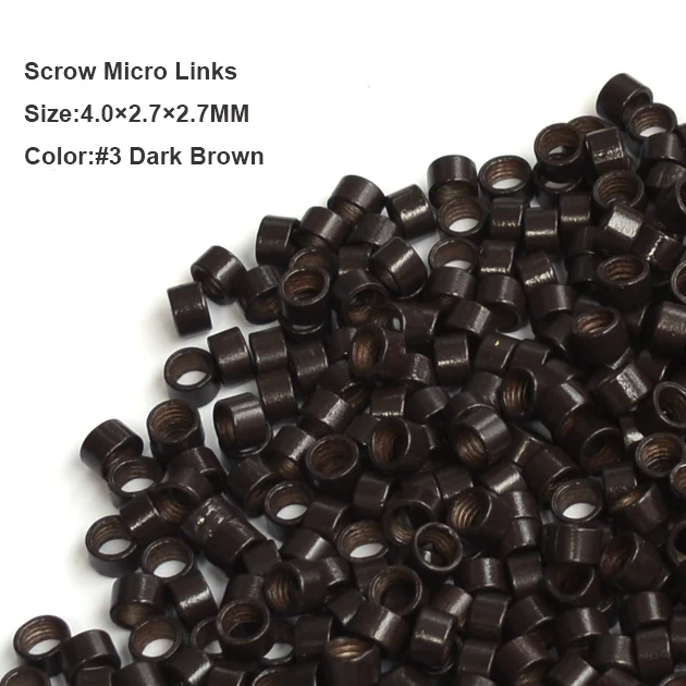 

Screw Micro Rings 4*2.7*2.7MM 1000Pcs/Box micro Lined Micro Beads Hair Extension Tubes