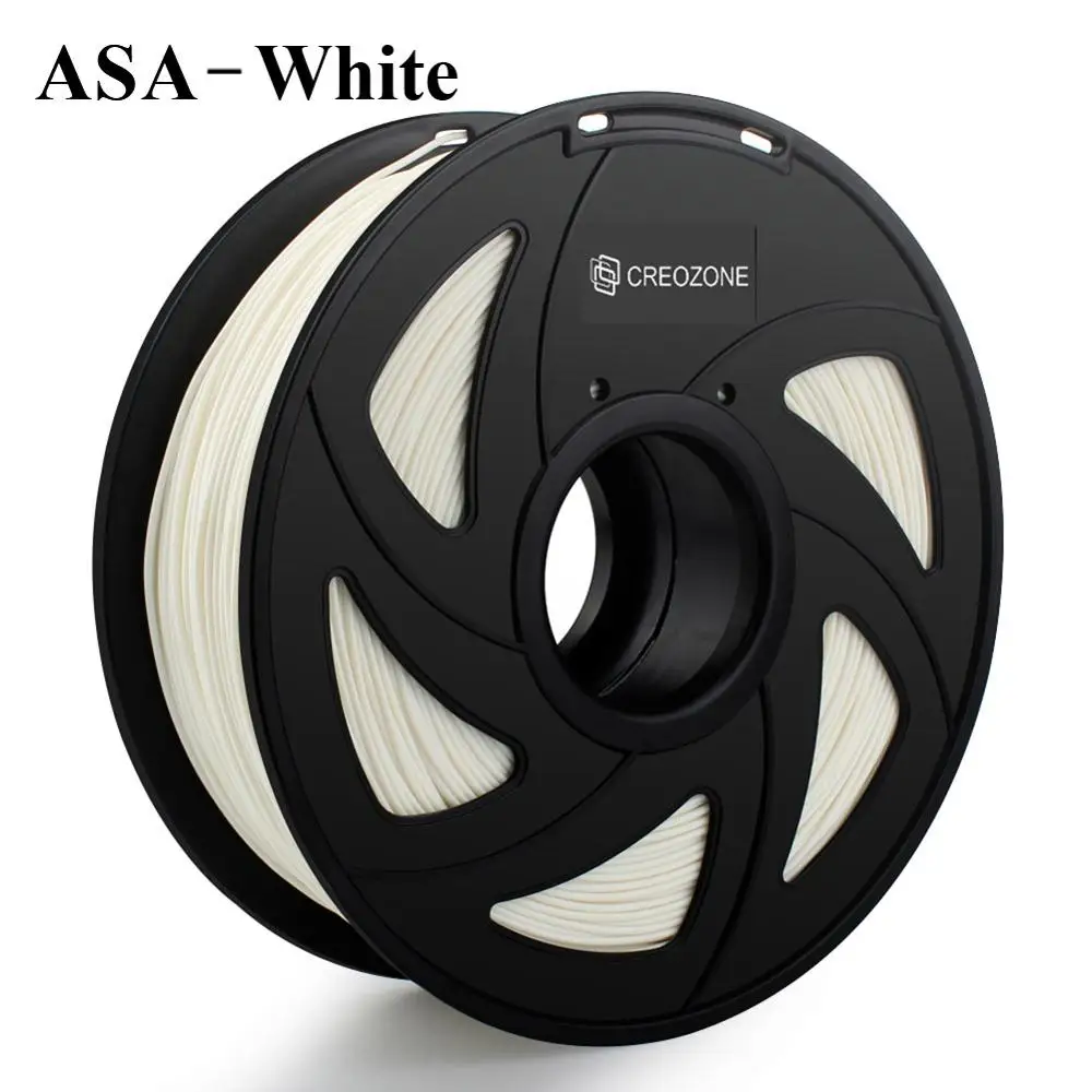 Нить для 3d принтера CREOZONE 1,75 мм 1 кг PLA ABS Нейлон Дерево TPU PETG Carbon ASA PC 3D пластиковая нить для печати из Испании - Цвет: ASA-White