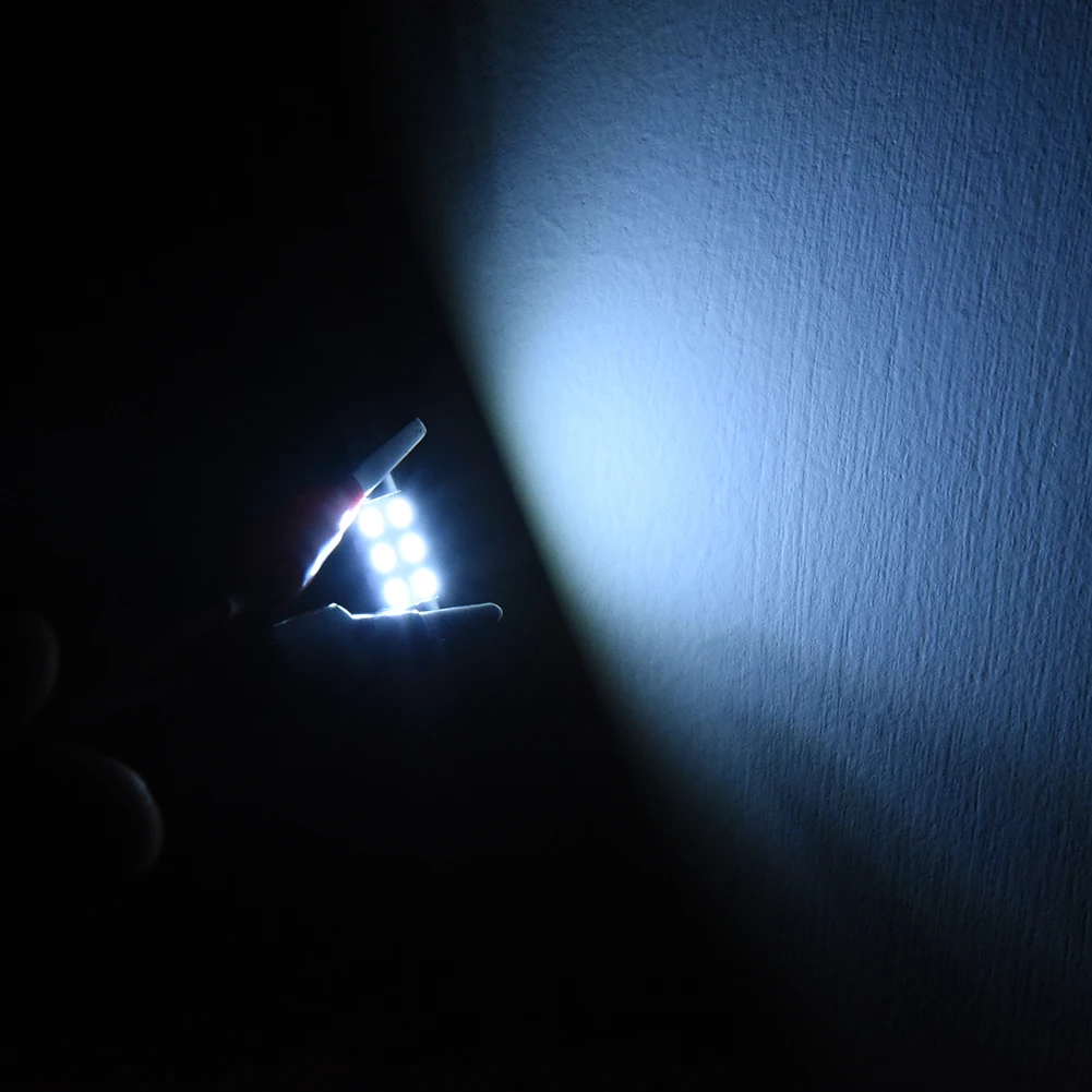 1 шт. 31 мм 3528 1210 6SMD светодиодный светильник с двойной заостренной крышей белые