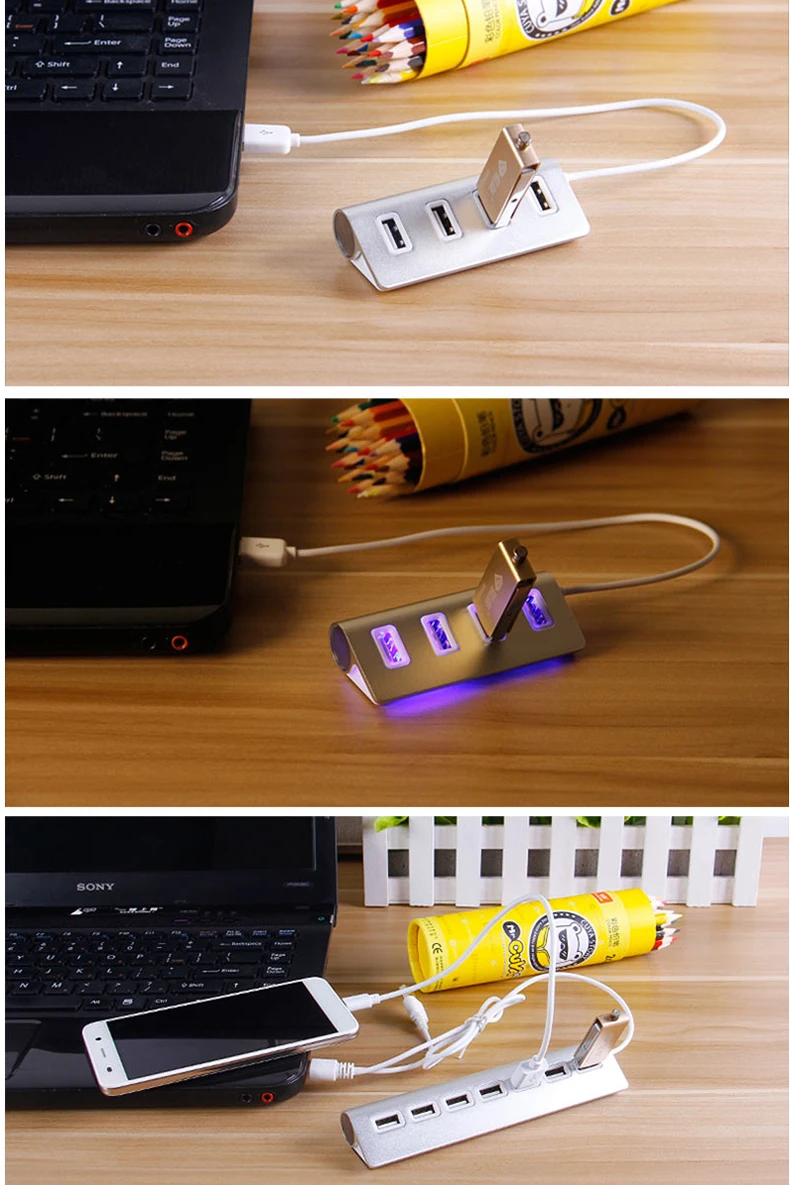 Usb-хаб 4 порта Высокоскоростной USB 2,0 концентратор USB порт портативный OTG концентратор USB разветвитель для Apple Macbook Air ноутбук ПК планшет