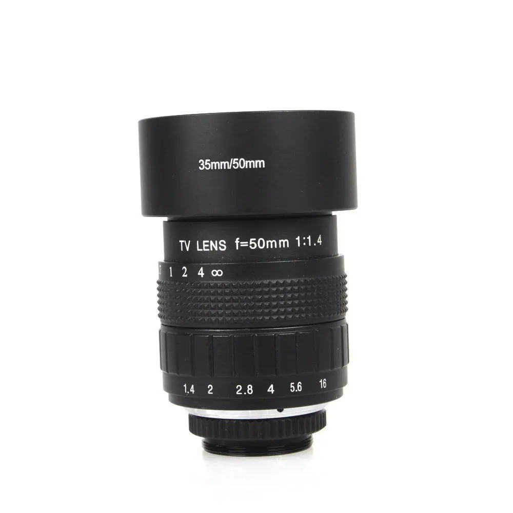 Объектив для телевизора 50 мм F1.4 с креплением C макро кольцом и блендой Panasonic Micro 4/3