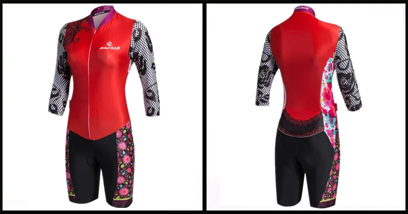 Malciklo Pro Team триатлон костюм женский с длинным рукавом Велоспорт одежда Skinsuit Майо Велоспорт Джерси Ropa ciclismo гелевая подкладка