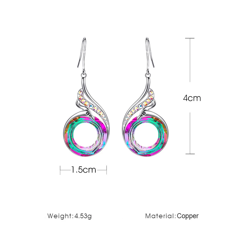 Элегантные Красочные градиентные серьги изысканные Разноцветные кристаллы