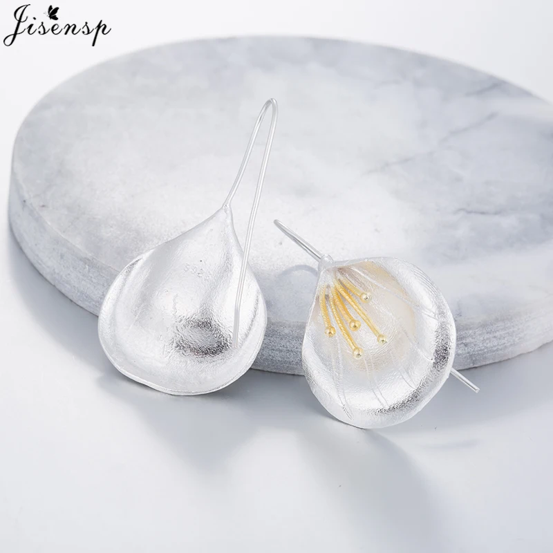 Jisensp модная индивидуальность Bijoux элегантные большие цветочные серьги пирсинг