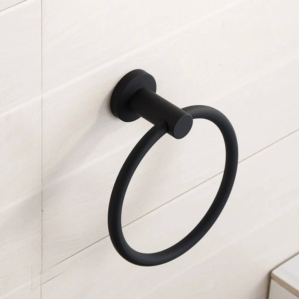 304 stainless steel towel rack towel bar soap dish blower rack toilet brush black bathroom hardware suite