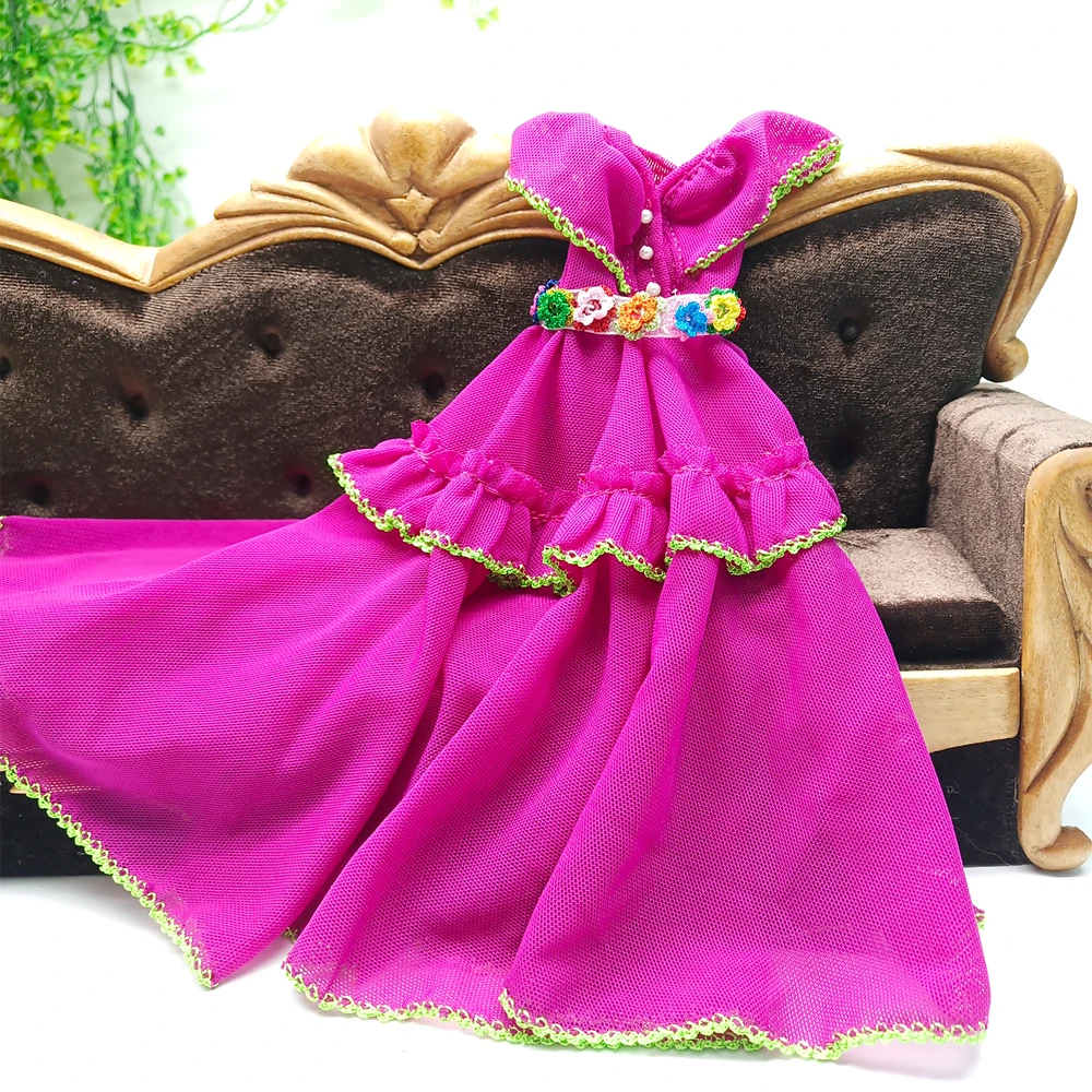 Мягкое Розовое Шифоновое Платье Sweetpea для 1/6 bjd кукольная юбка ручной работы с