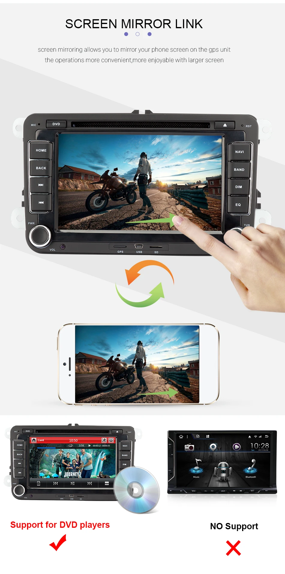 Eunavi 7 ''2 din мультимедийный плеер Автомобильный DVD gps навигатор для Фольксваген Гольф 6 поло Bora JETTA PASSAT B6 SKODA Радио RDS