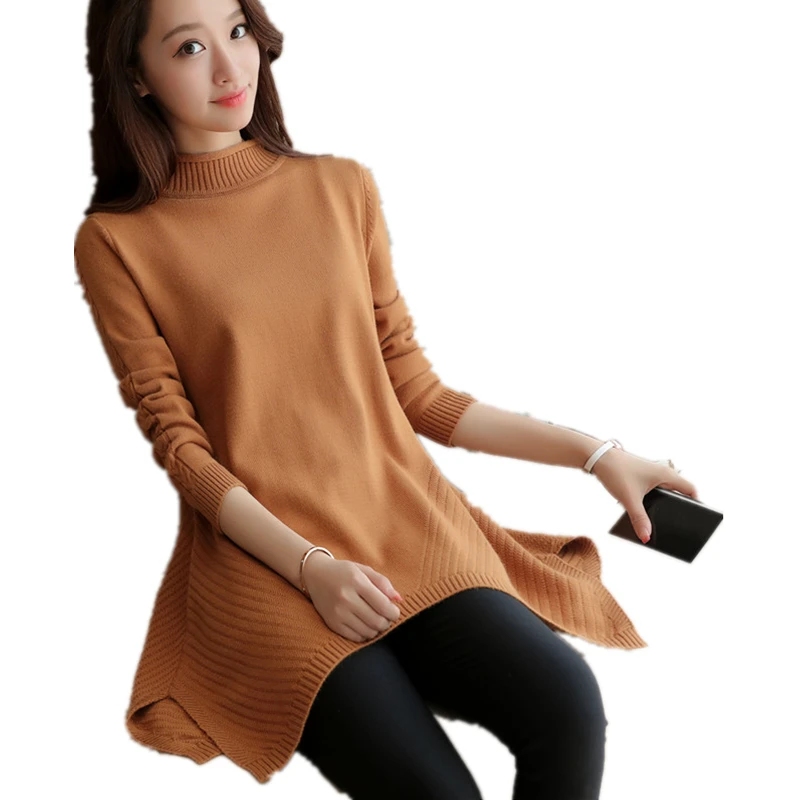 PZLCXH Women Long Knit Winter Sweater Novel 2017 Fall High-necked Sleeve Pullover Women's ZL0852 | Женская одежда
