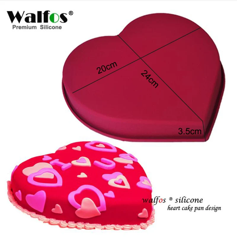 WALFOS heart mold WALFOS 3D Ручная работа круглая форма силиконовая форма для торта 3 кекса желе пудинг печенье Мини Маффин Мыло Плесень DIY Инструменты для выпечки - Цвет: WALFOS heart mold