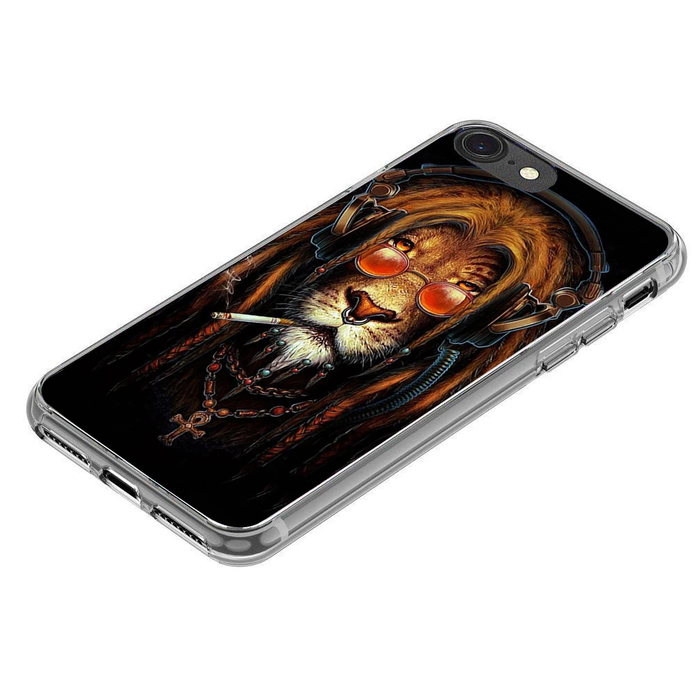 Для iPhone X 8 7 плюс 6 6s 5 5S SE Мягкий силиконовый чехол ТПУ Cori Райт раста Лев регги ясно