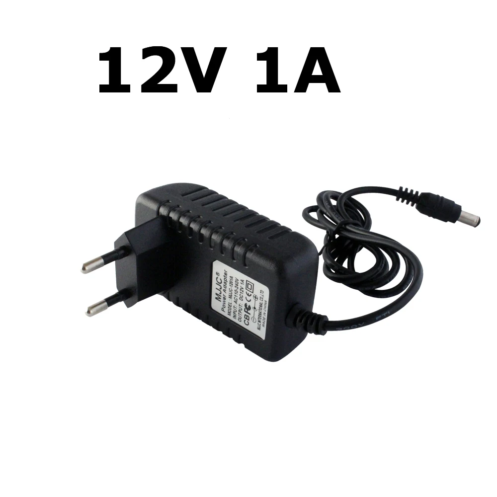 12V 1A Black Body Адаптер питания 12 V 1A 2A 3A светильник ing трансформатор 12 вольт светодиодный драйвер AC 110V 220V to DC 12 V блок питания для светодиодных лент светильник - Цвет: 12V 1A Black Body