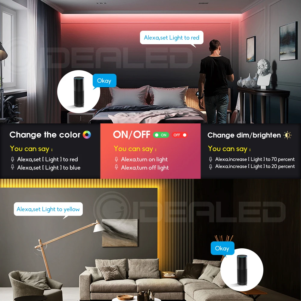 Умная светодиодная ленсветильник RGBWW контроллер Zigbee изменение цвета работает с