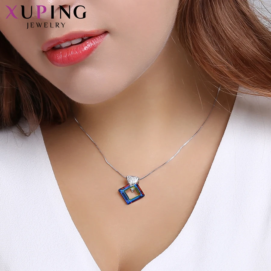 Xuping ювелирные изделия мода квадратный кулон кристаллы от Swarovski Красочные Изысканный Бесплатный подарок упаковка для девочек женщин S139-30353