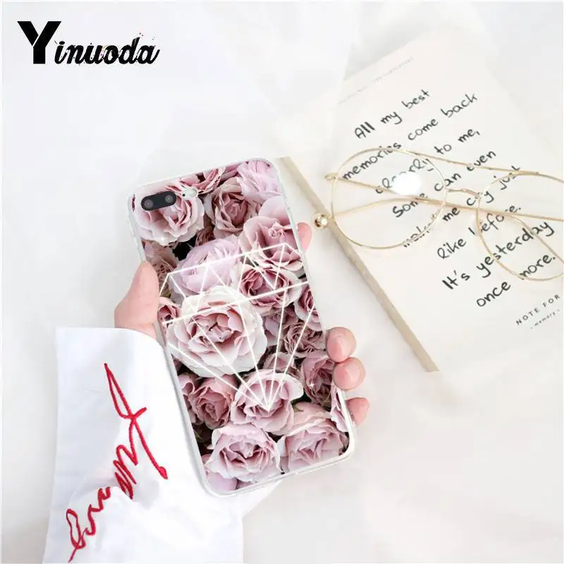Yinuoda Elegante Rosa Roxo no Vaso Мягкий силиконовый чехол для телефона iPhone 8 7 6 6S Plus X XS MAX 5 5S SE XR 10