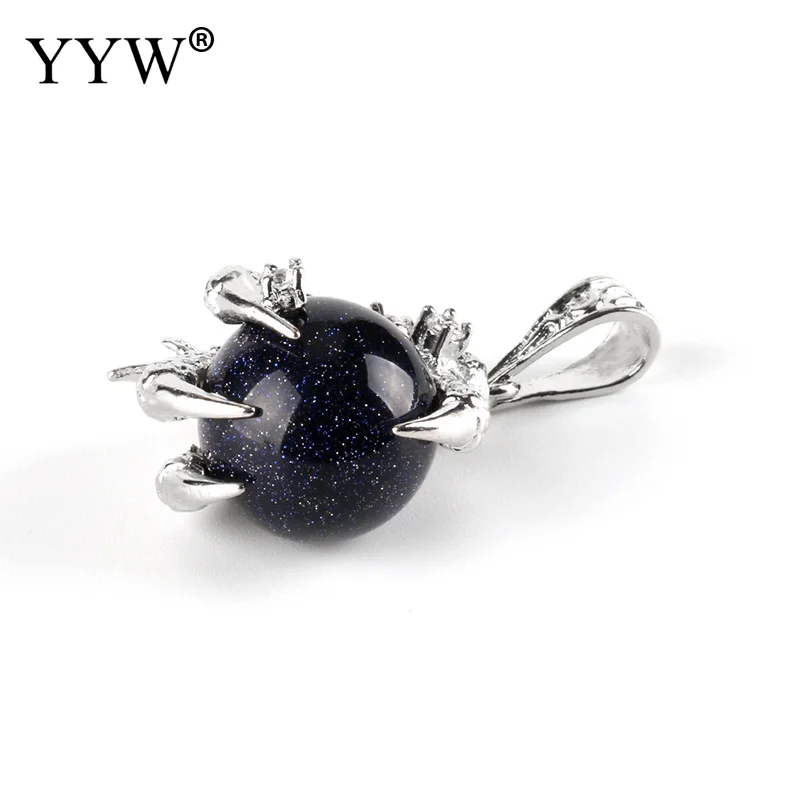 blue sandstone YYW Дракон из натурального камня подвески в форме лап/когтей для ожерелья розовый с кварцевым тигровым глазом зеленый авантюрин рейки Ювелирные изделия Подвески маятник - Окраска металла: blue sandstone
