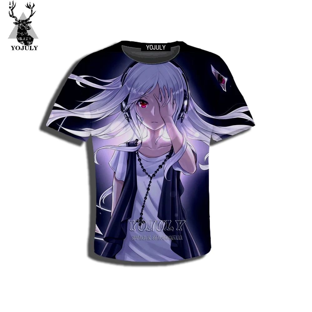YOJULY/Детская Повседневная футболка с 3D принтом аниме для девочек, Vocaloid Hatsune Miku Kawaii летняя футболка одежда для мальчиков и девочек C35 - Цвет: 4