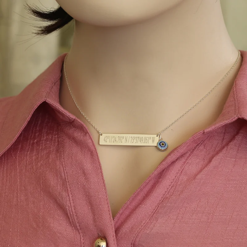 Ожерелье с подвеской в виде турецкого сглаза изготовленное на заказ серебро 925