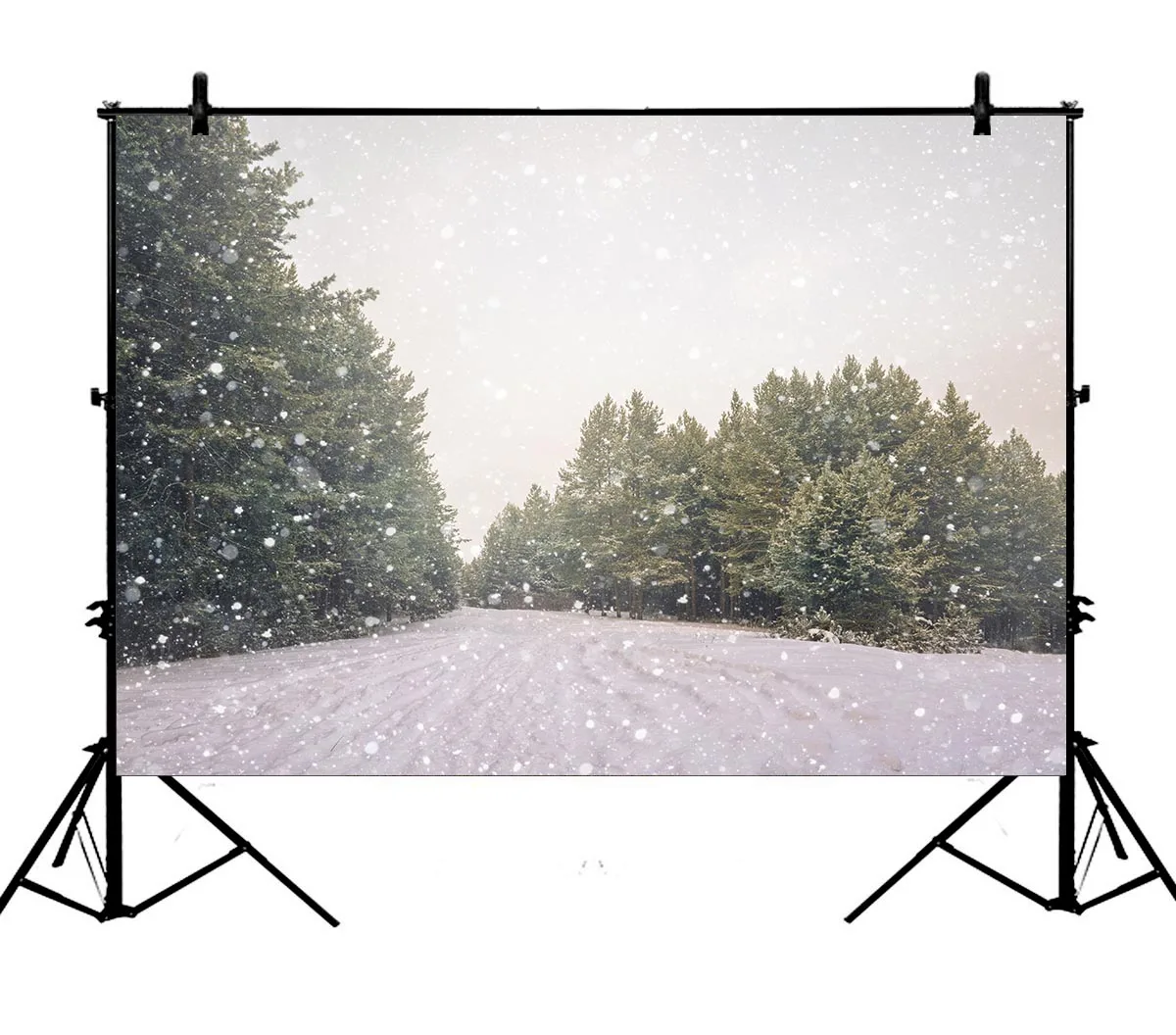 5x7ft Рождественский деревенский лес Деревья Снег Зима полиэстер фото фон