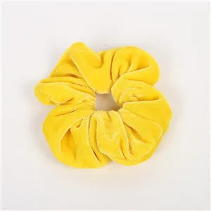 yellow Модные женские разноцветные бархатные резинки для волос, милые резинки для волос для девушек, аксессуары для волос, держатель для конского хвоста - Цвет: yellow