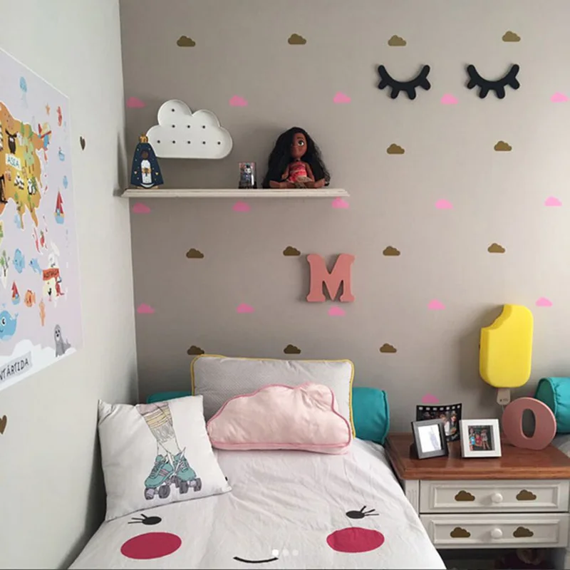 3D ресницы в скандинавском стиле милый деревянный настенный Декор самоклеящийся