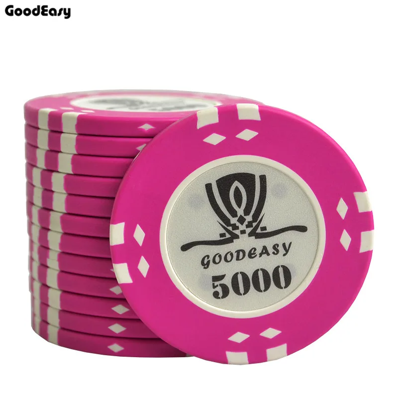 5000 25 шт./лот AOM Texas Hold'em покер чип наборы с внутренним железом покер металлические монеты Монте Карло покер глина покер клуб аксессуары - Цвет: 5000