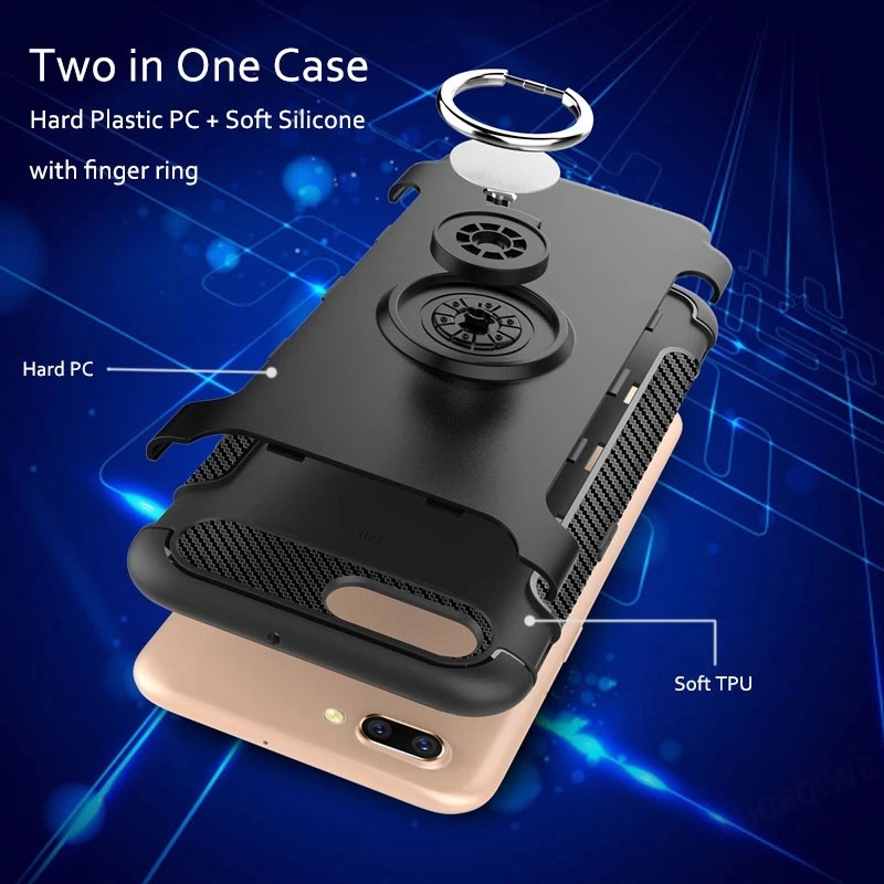 CHOEOIWE for OPPO R9 R9S R11 R11S F3 Plus A59 A77 A79 F5 A73 A83 R15 Case Car Holder Magnetic Suction Finger Ring Armor Cover | Мобильные