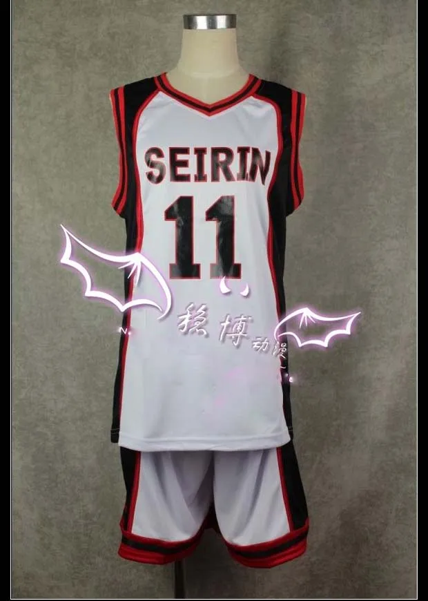 

Free Shipping Anime Kuroko no Basuke Seirin Kuroko Tetsuya/Kagami Taiga Cosplay Costume White Uniform Jersey