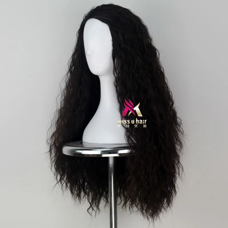 Женский длинный парик Miss U Hair кудрявый темно коричневый Моана черные волосы для
