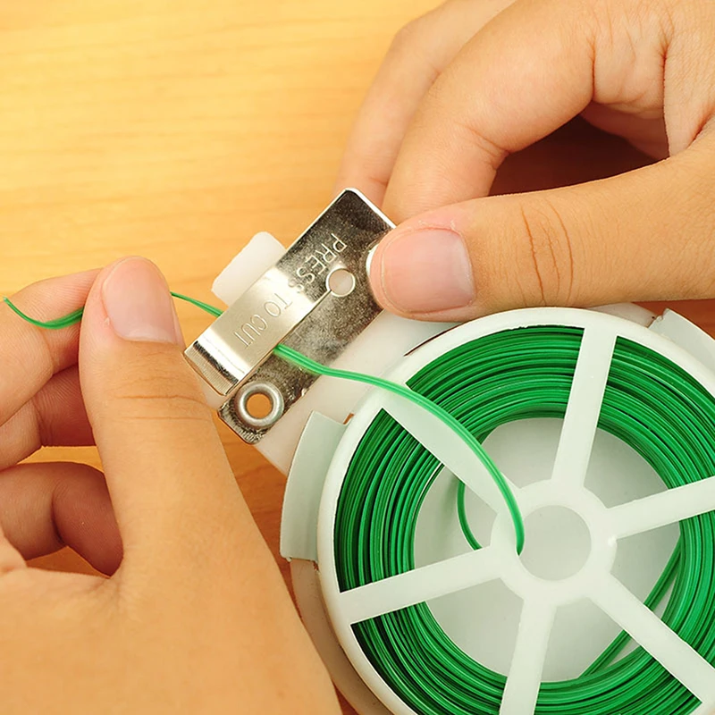 30 м зеленый Multi Функция крепкий сад завод твист галстук с Cutter/галстук кабель/Zip