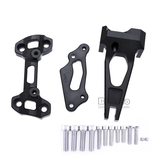 Mounting Kits Black ЧПУ мотоциклетные демпфер стабилизатор амортизатор комплекты для Yamaha MT09 MT-09 Street Rally FZ09 - Цвет: Mounting Kits Black