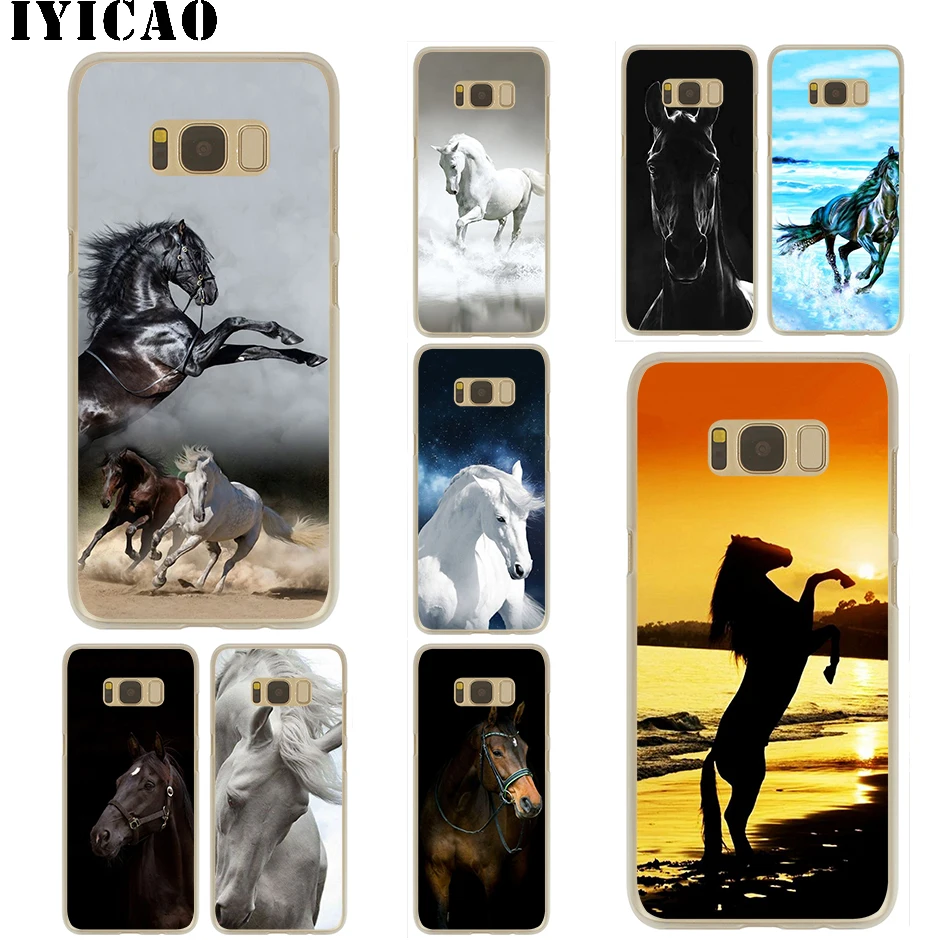 Жесткий чехол IYICAO horse для Samsung Galaxy S10e S10 S9 S8 Plus S6 S7 Edge Note 9 8 10 Plus|Чехлы-накладки| |