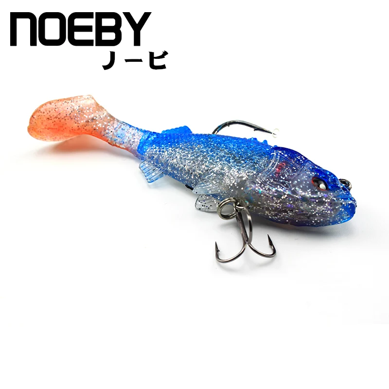 NOEBY 3/2 шт./партия Мягкая приманка 65 мм/95 мм 8 г/22 г свинцовая головка для рыбы