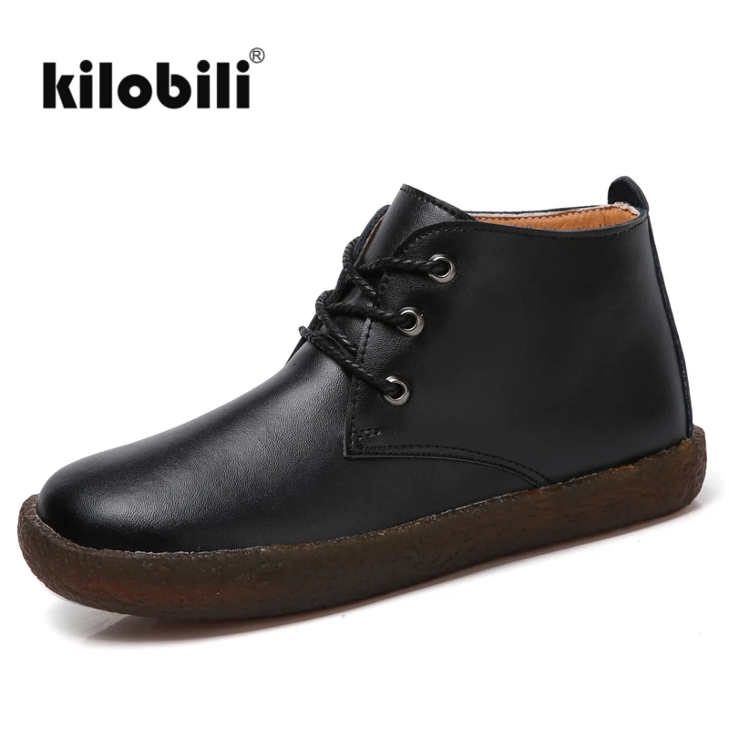 Ботильоны kilobili женские из натуральной кожи винтажные полусапожки на шнуровке