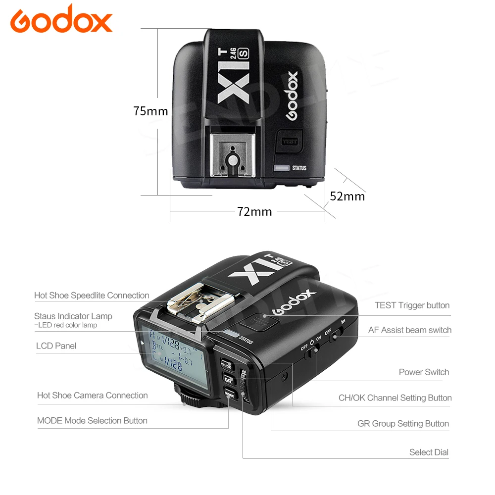 Godox X1T-S HSS TTL беспроводной триггерный передатчик вспышки + 3 * X1R-S приемник для Sony