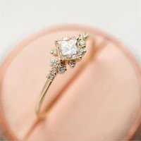 2021 2018 new design trendy hot sale gold color rings zircon wedding rings for women super shinny girl rings gift