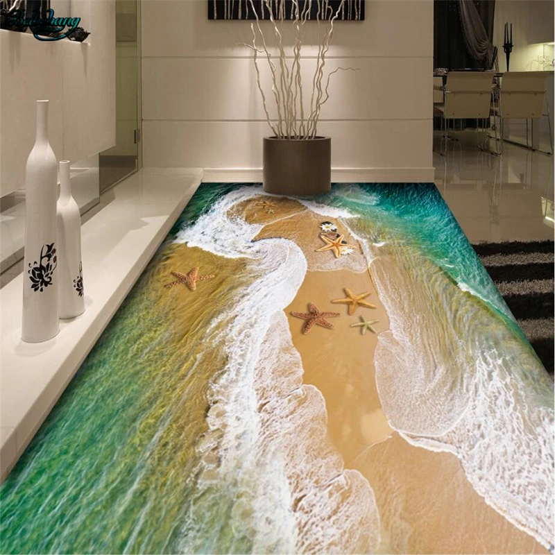 

beibehang Large custom flooring seawater ocean 3D flooring home decoration