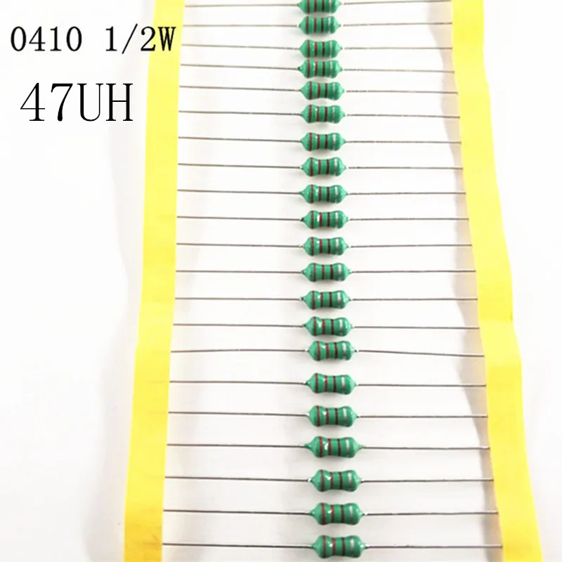 

50pcs/lot 1/2W Chromatic ring inductor DIP 0410 47UH AL0410-470K 0.5W inductance