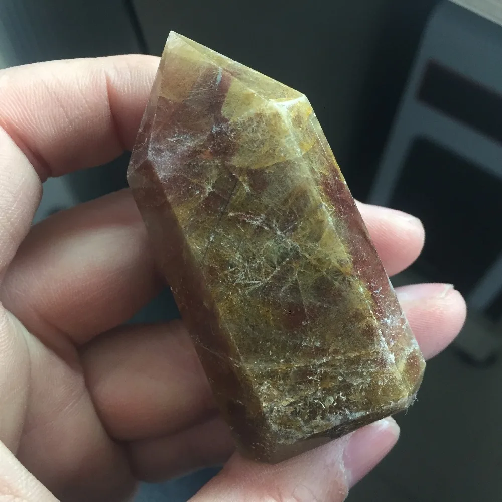 Акция на годовщину 2019 HD368 (77 г) единственный натуральный кристалл Rutilated Quartz Healing Wand