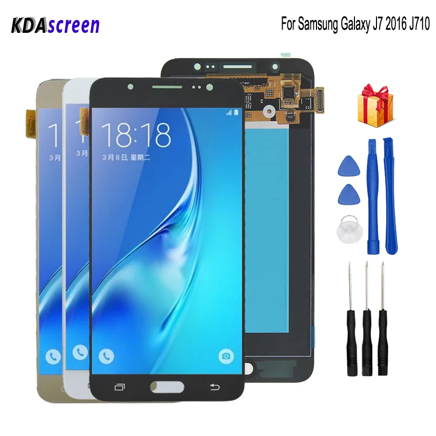 ЖК дисплей AMOLED для SAMSUNG Galaxy J7 2016 J710 сенсорный экран запчасти телефонов J710F