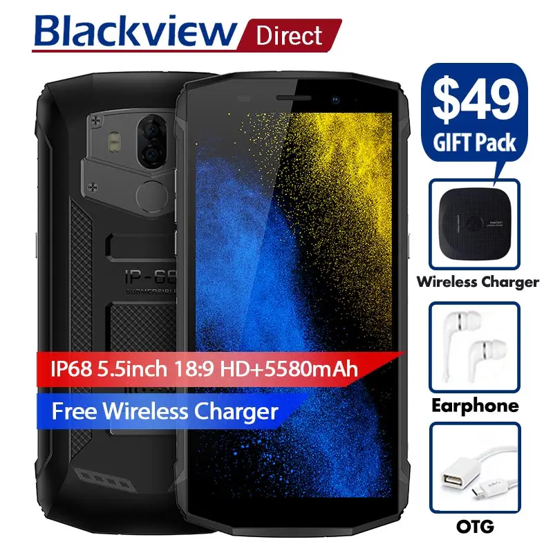 Blackview BV5800 pro Водонепроницаемый смартфон IP68 Беспроводной зарядки 4G 5580 мАч 5 &quot18:9