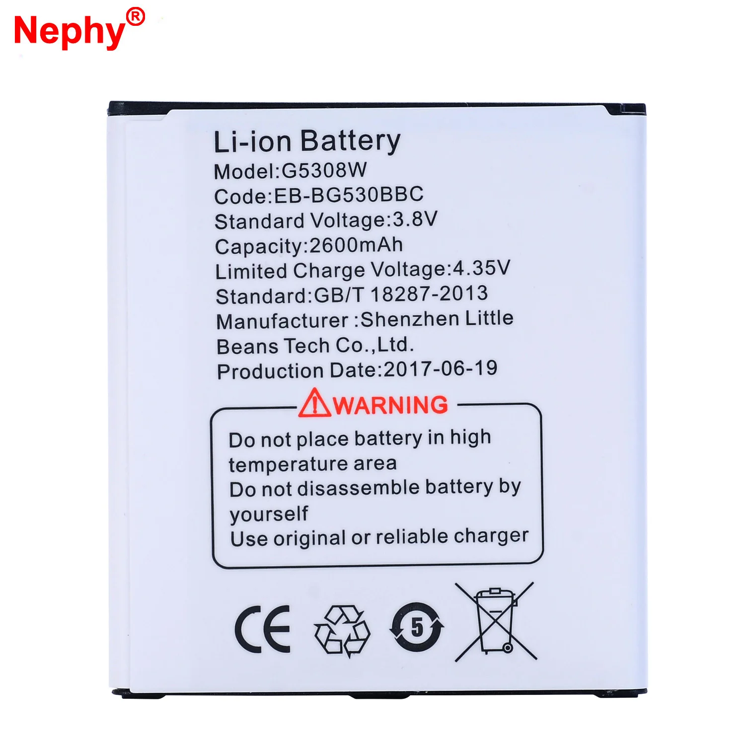 Оригинальный аккумулятор Nephy 2600 мАч для Samsung Galaxy J3 J320 J320FN J5 J500 J500FN Grand Prime G530 G530H G530F