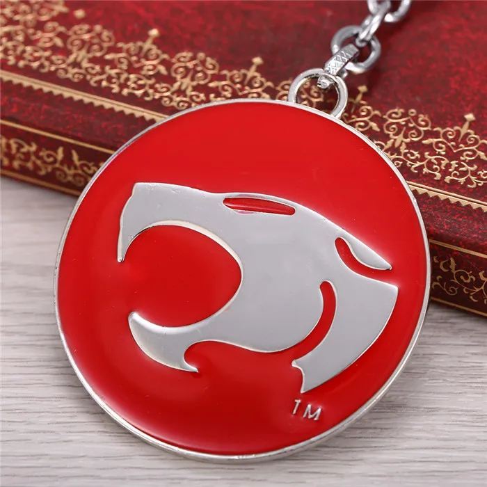 12 шт./партия, 2 цвета, аниме, с логотипом Thundercats, рисунок, игрушка, круглый брелок, персональный держатель для ключей для мужчин и женщин - Цвет: Белый