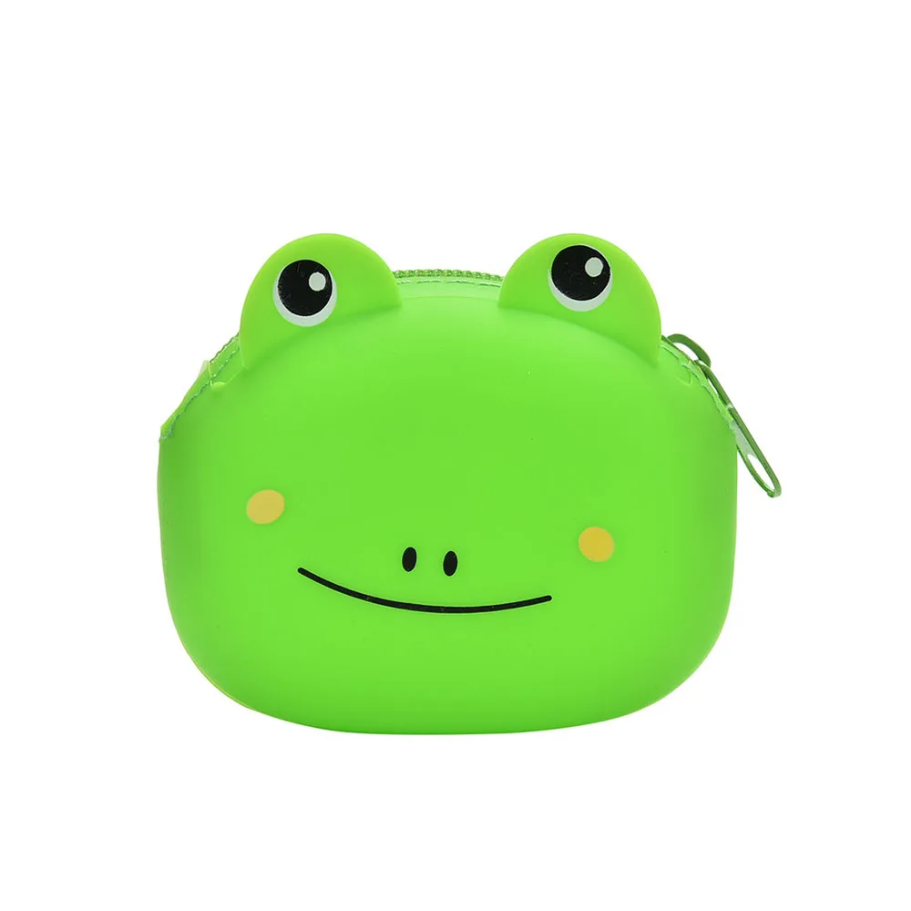 frog 1 шт., для девушек, конфетных цветов, 3D, Мультяшные животные, сумки для монет, кошельки для ключей, для женщин, детей, милые мини-портмоне, кошелек для наушников - Цвет: frog