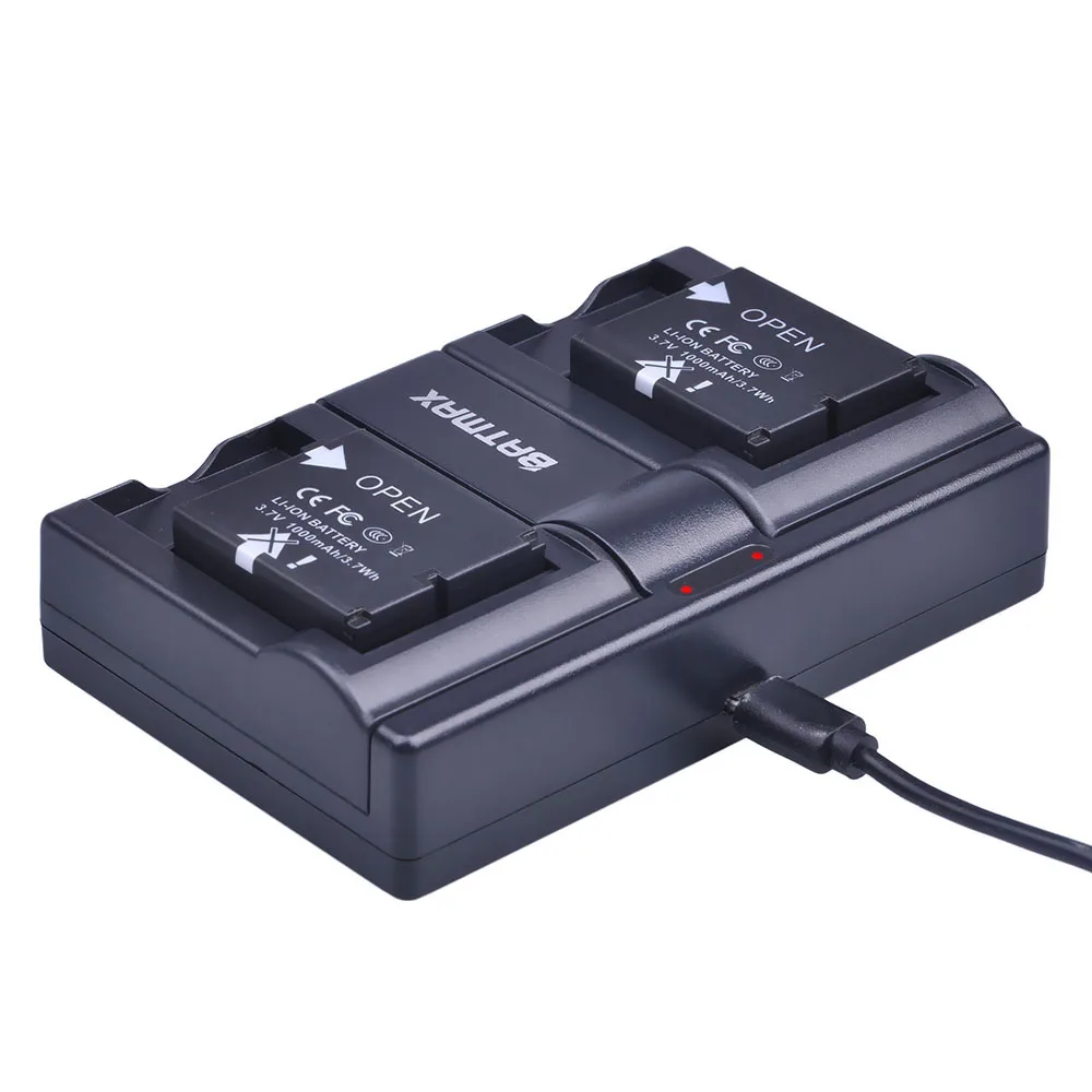 Аккумулятор и зарядное устройство Batmax 4 шт. двойное USB для экшн камеры AEE Magicam SD18 SD19