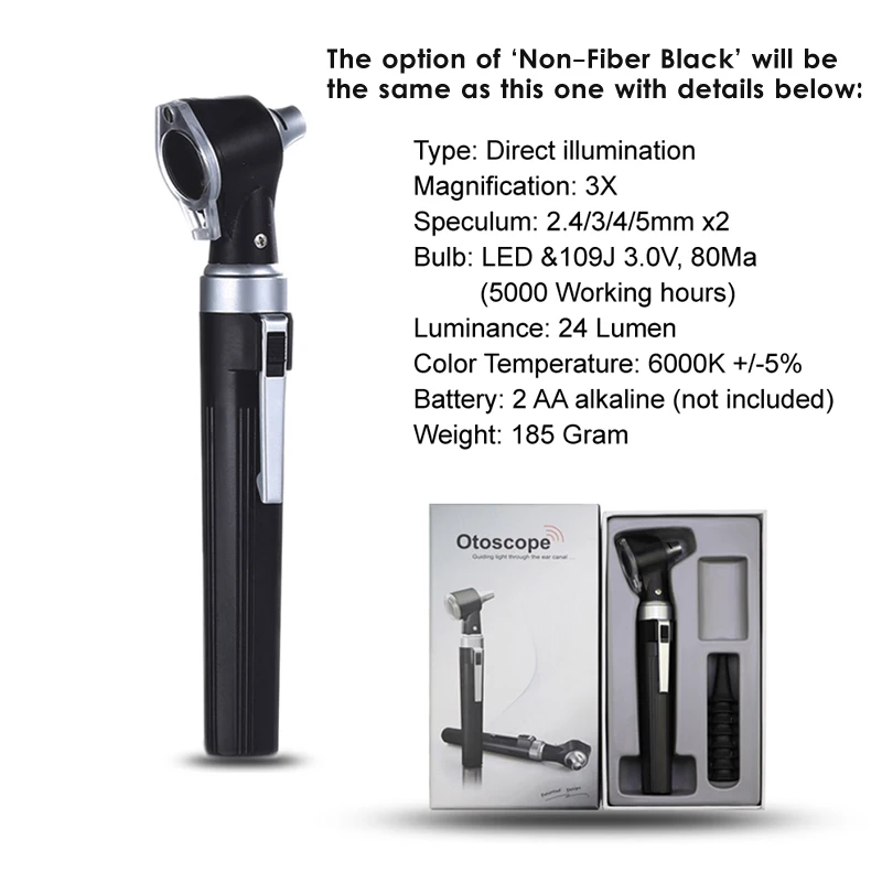 Оптоволоконный светодиодный Профессиональный отоскоп рентгеновский