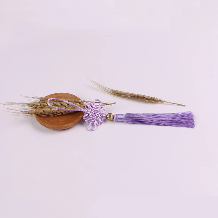 Light purple 10 шт. стиль китайский узел кисточкой DIY ювелирные аксессуары домашний текстильный занавес швейная макраме украшения кулон - Цвет: Light purple