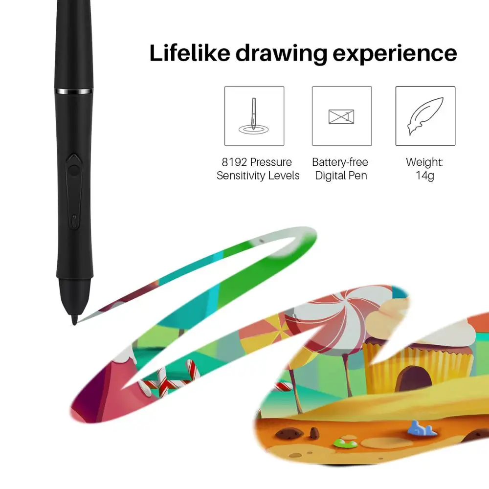 Ручка без батареи Artisul PEN58B для графического планшета монитор D13S/D16/D16 Pro и M0610