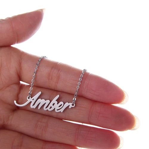 Женское Ожерелье с надписью AOLOSHOW золотое ожерелье буквами из нержавеющей стали