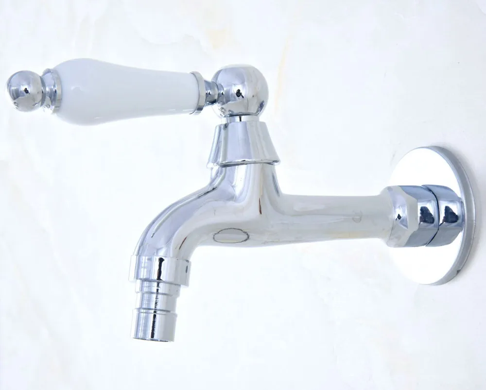 Polished Chrome Brass Single Ceramic Handle Bathroom Washing Machine Faucet /Garden Water Tap / Laundry Sink Taps mav162 | Обустройство