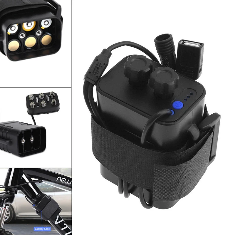 GTF 8.4V 2A 6* 18650 Cycling Safety Waterproof Battery Pack Case House Cover For Bicycle Tail Light Headlight Bike Lamp | Электроника